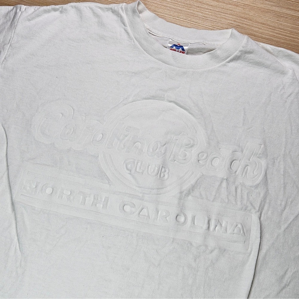 Vintage Carolina Beach Club North Carolina White T Shirt Miller XL Made USA